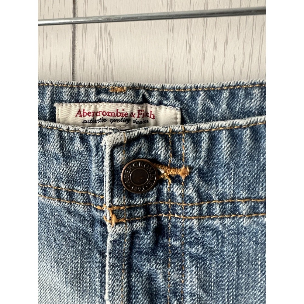 Vtg Y2K Abercrombie & Fitch Women's Low Rise Blue Jean Denim Mini Shorts Size 2 - Picture 7 of 15